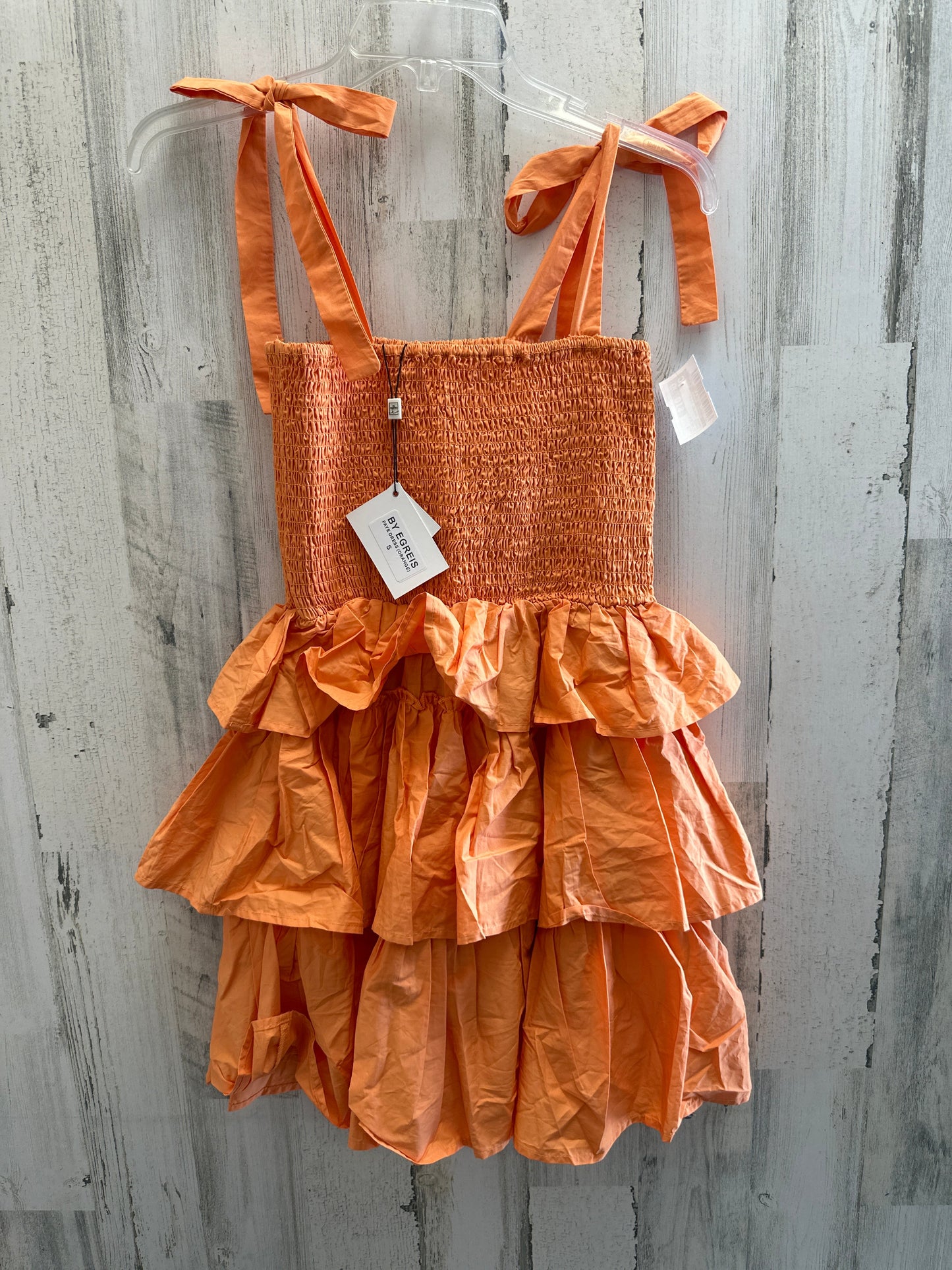Orange Dress Casual Short Clothes Mentor, Size S
