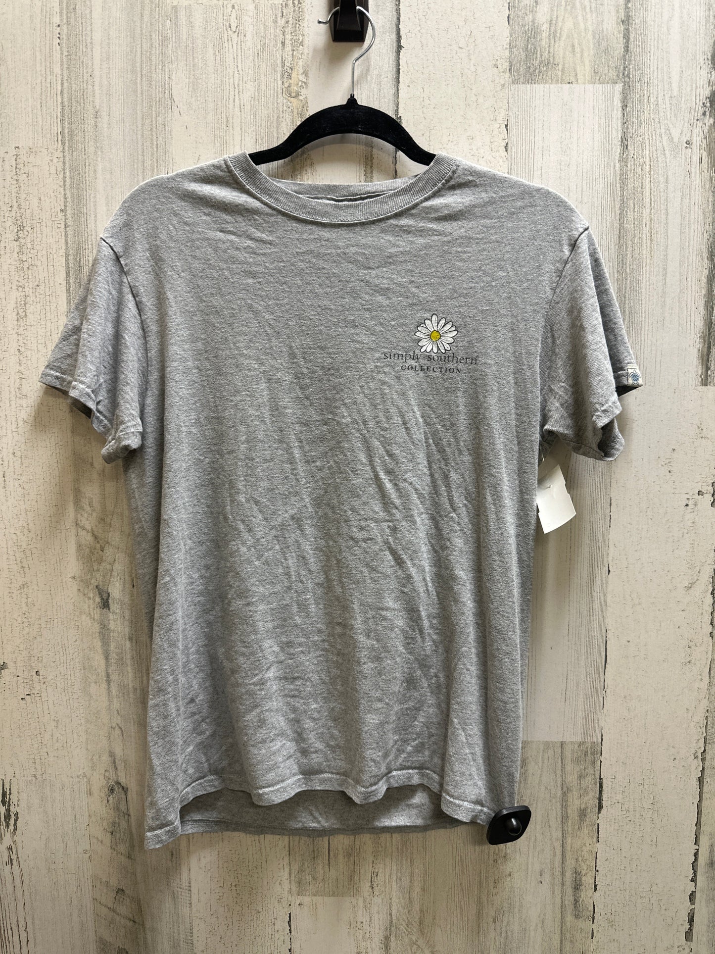 Grey Top Short Sleeve Simply Southern, Size S