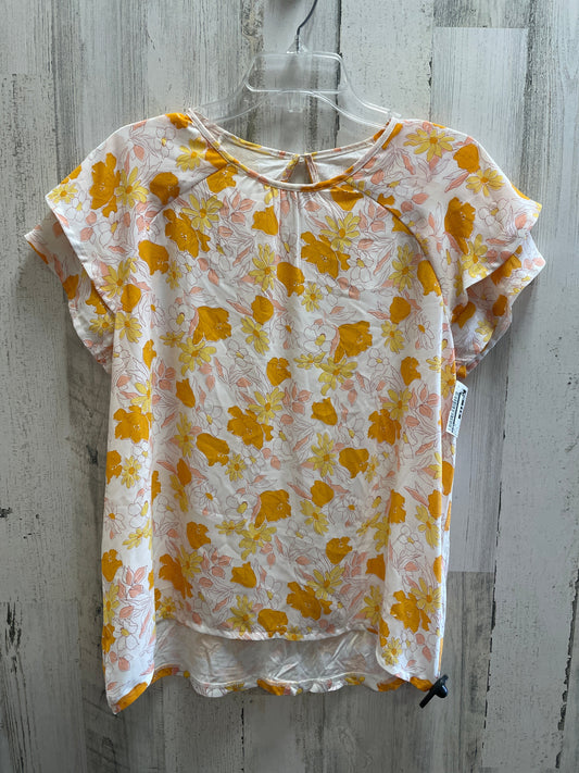 Top Short Sleeve By Loft In Yellow, Size: S