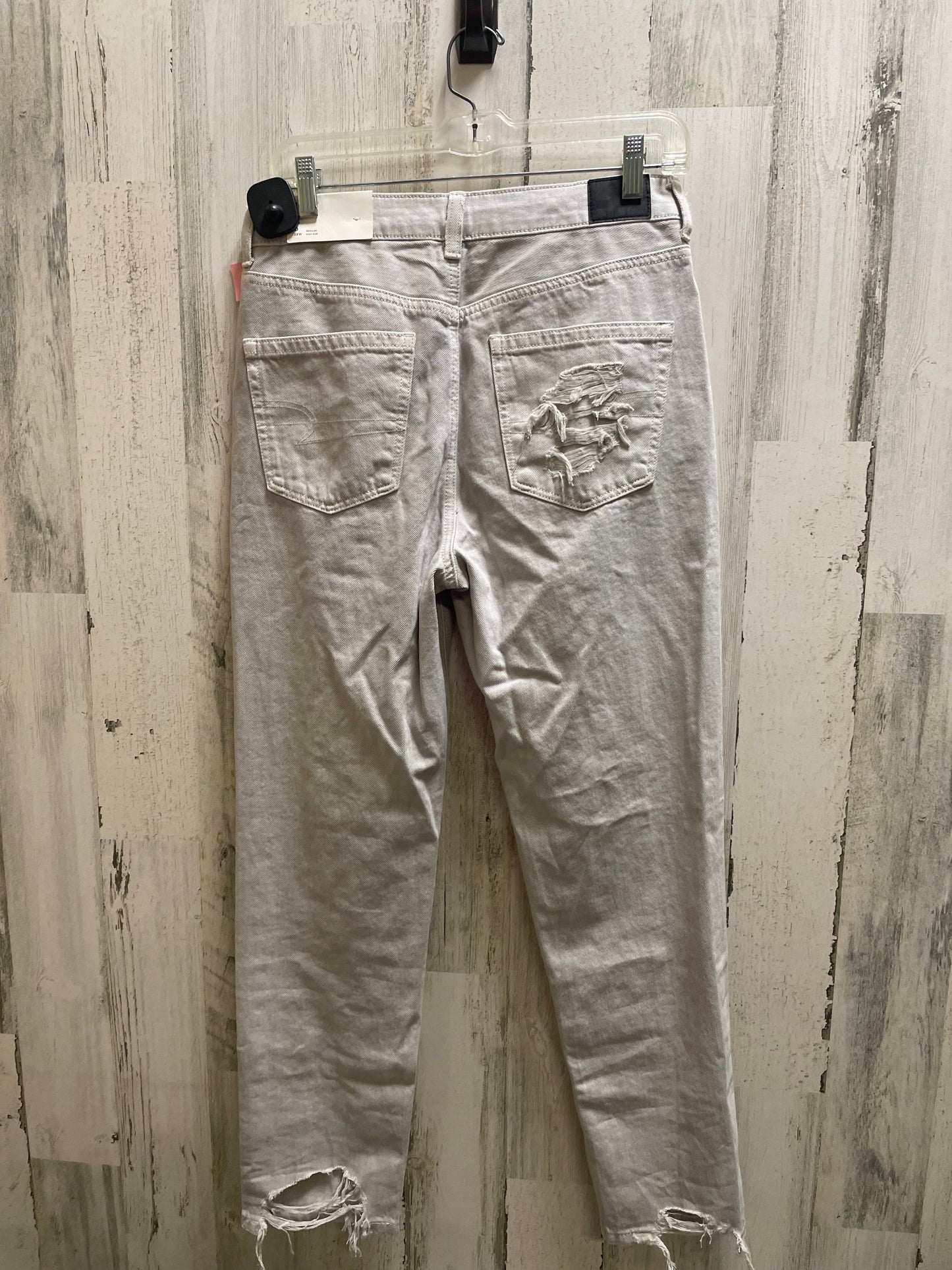 Jeans Straight By American Eagle In Grey Denim, Size: 6