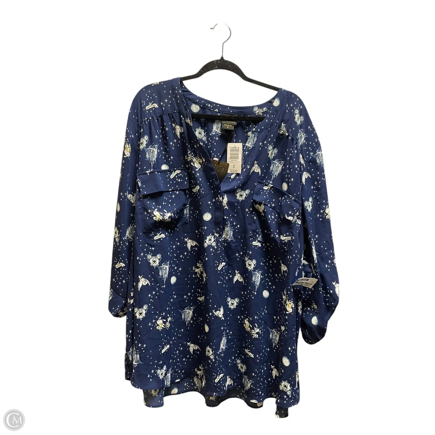 Top Long Sleeve By Torrid In Blue, Size: 4x