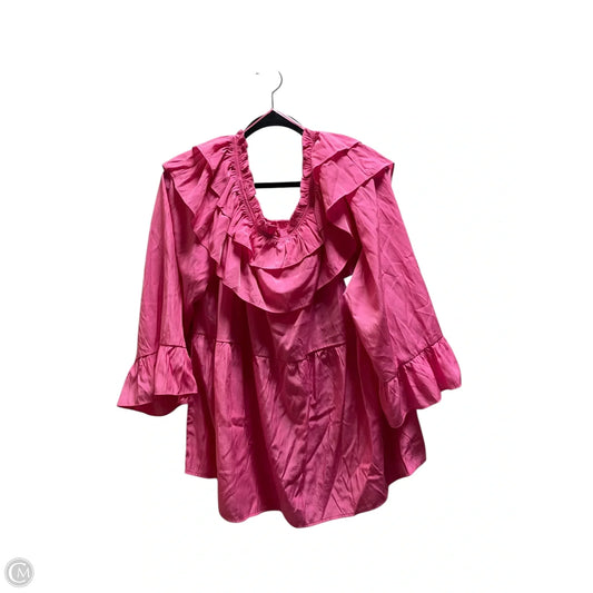 Top Short Sleeve By Chicsoul In Pink, Size: 2x