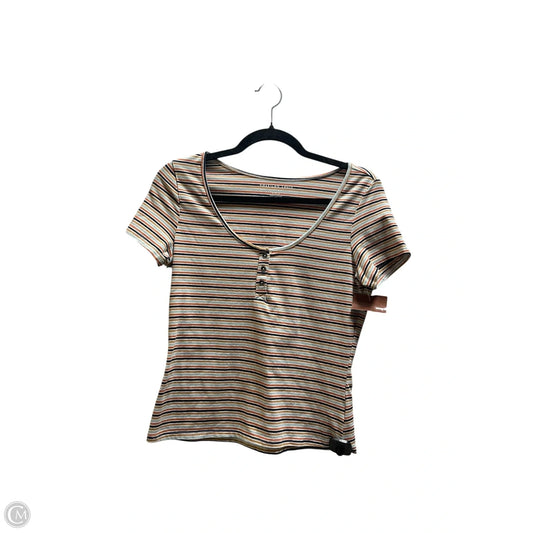 Top Short Sleeve By American Eagle In Striped Pattern, Size: M
