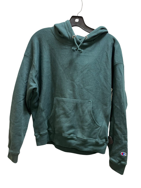 Sweatshirt Hoodie By Champion In Green, Size: M