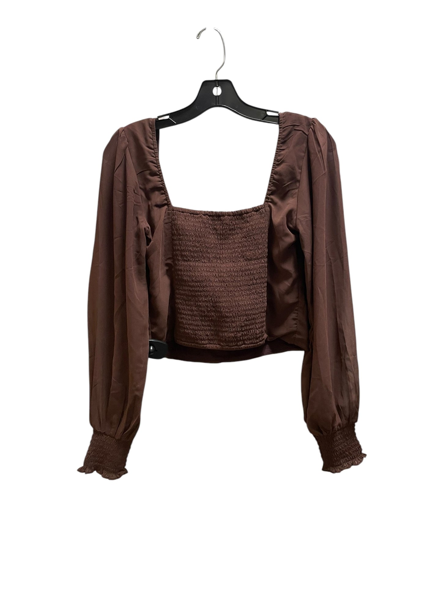 Top Long Sleeve By Abercrombie And Fitch In Brown, Size: M