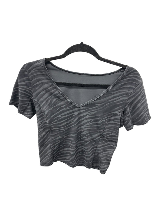 Athletic Top Short Sleeve By Lululemon In Black & Grey, Size: L