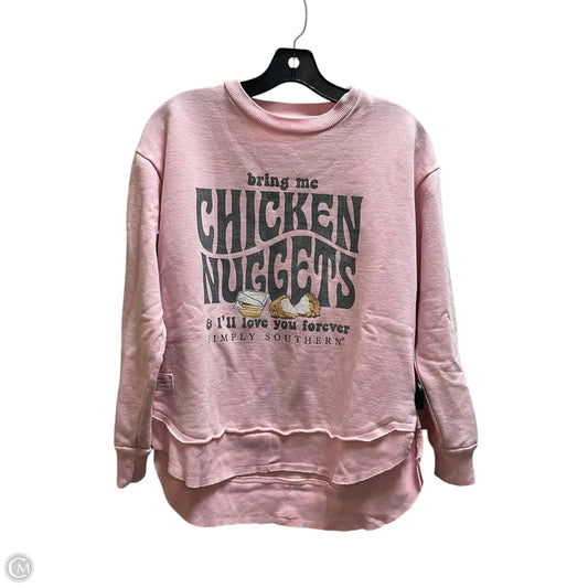 Sweatshirt Crewneck By Simply Southern In Pink, Size: S