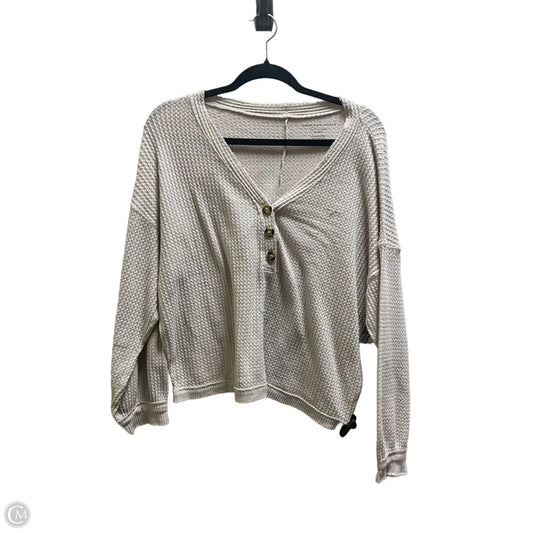 Top Long Sleeve By American Eagle In Tan, Size: Xl