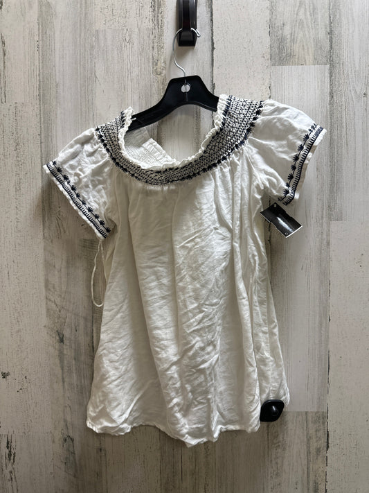 White Top Short Sleeve Ann Taylor, Size S
