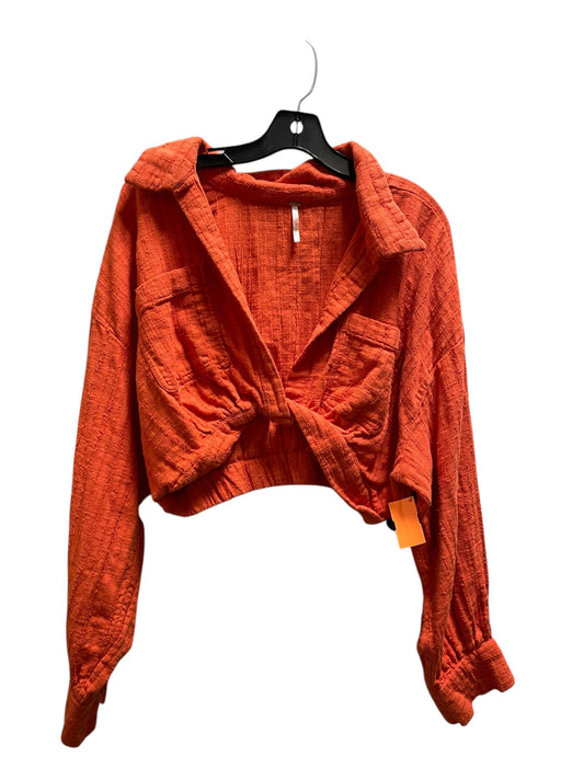 Top Long Sleeve By Free People In Orange, Size: L