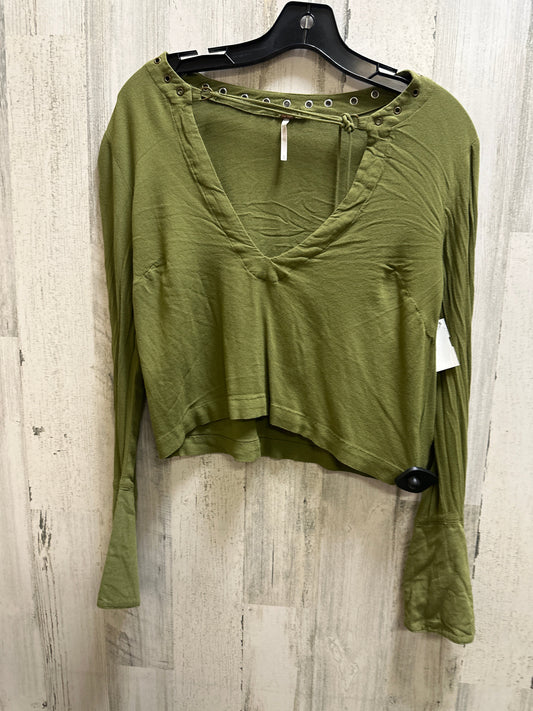 Green Top Long Sleeve Free People, Size Xs