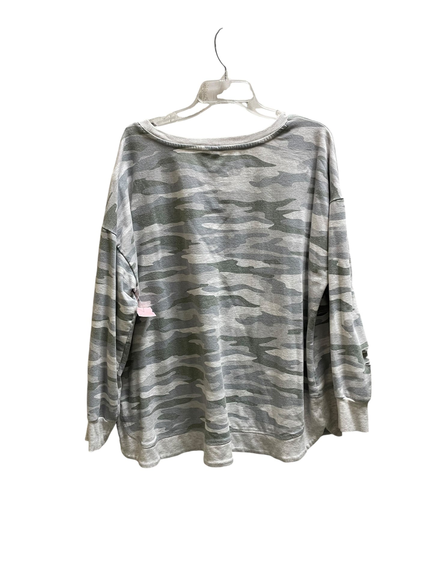 Top Long Sleeve By Cato In Grey, Size: 2x