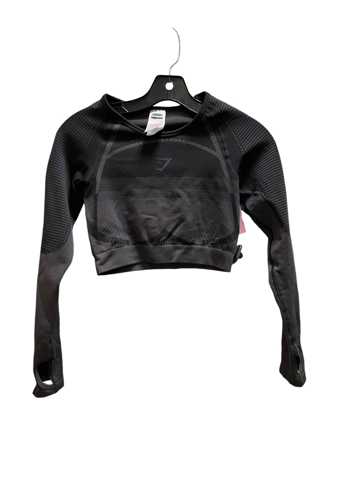 Athletic Top Long Sleeve Crewneck By Gym Shark In Black, Size: S