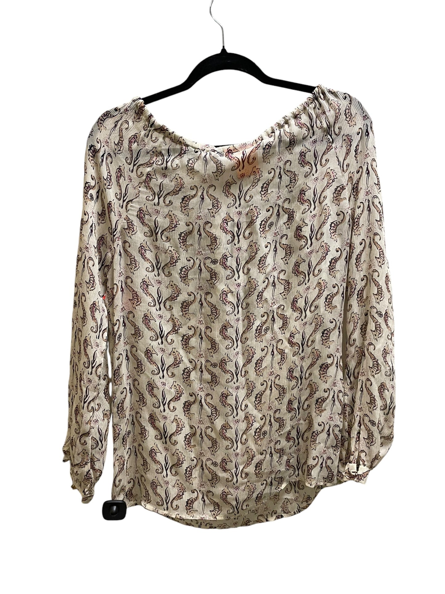 Top Long Sleeve By Tory Burch In Brown, Size: S