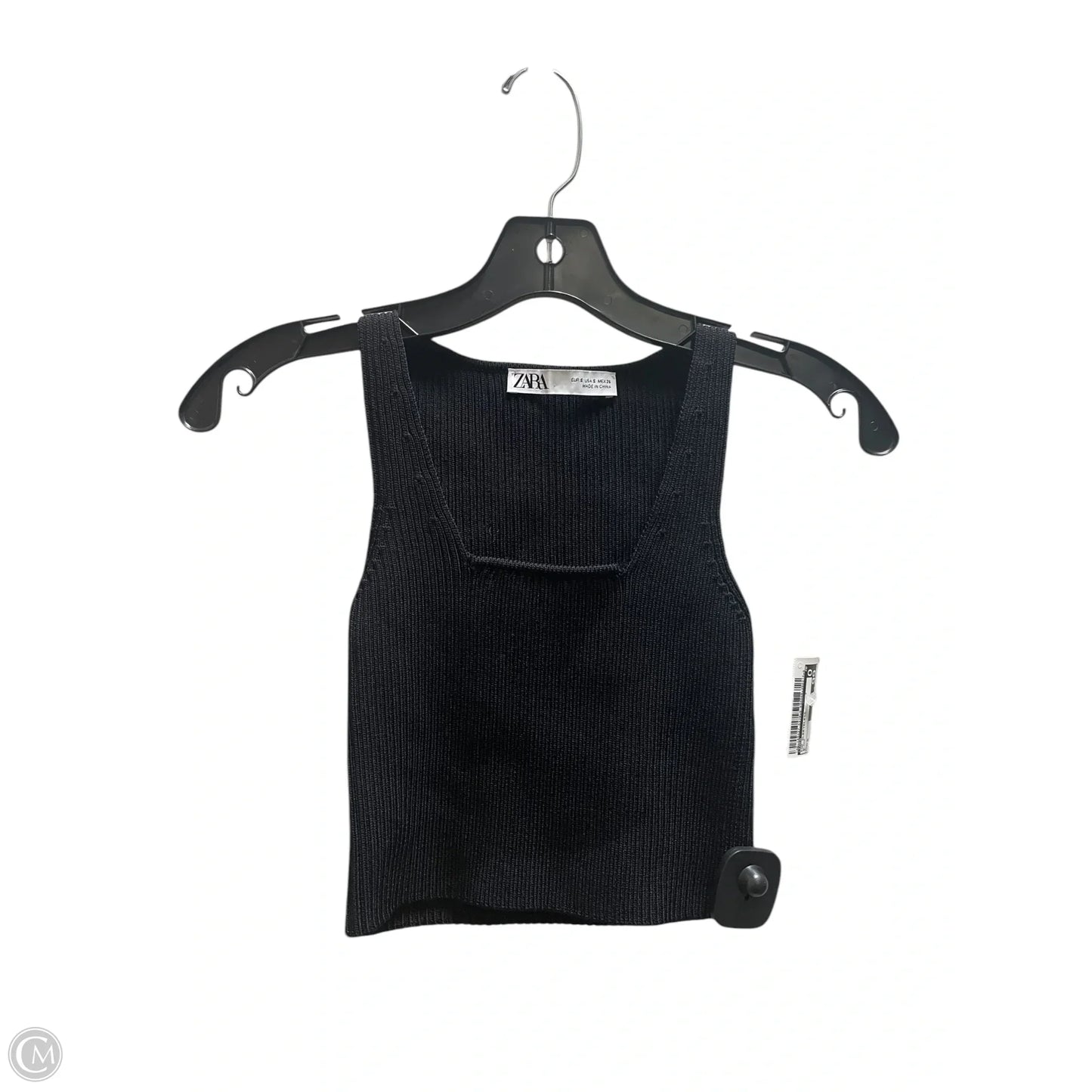 Top Sleeveless By Zara In Black, Size: S