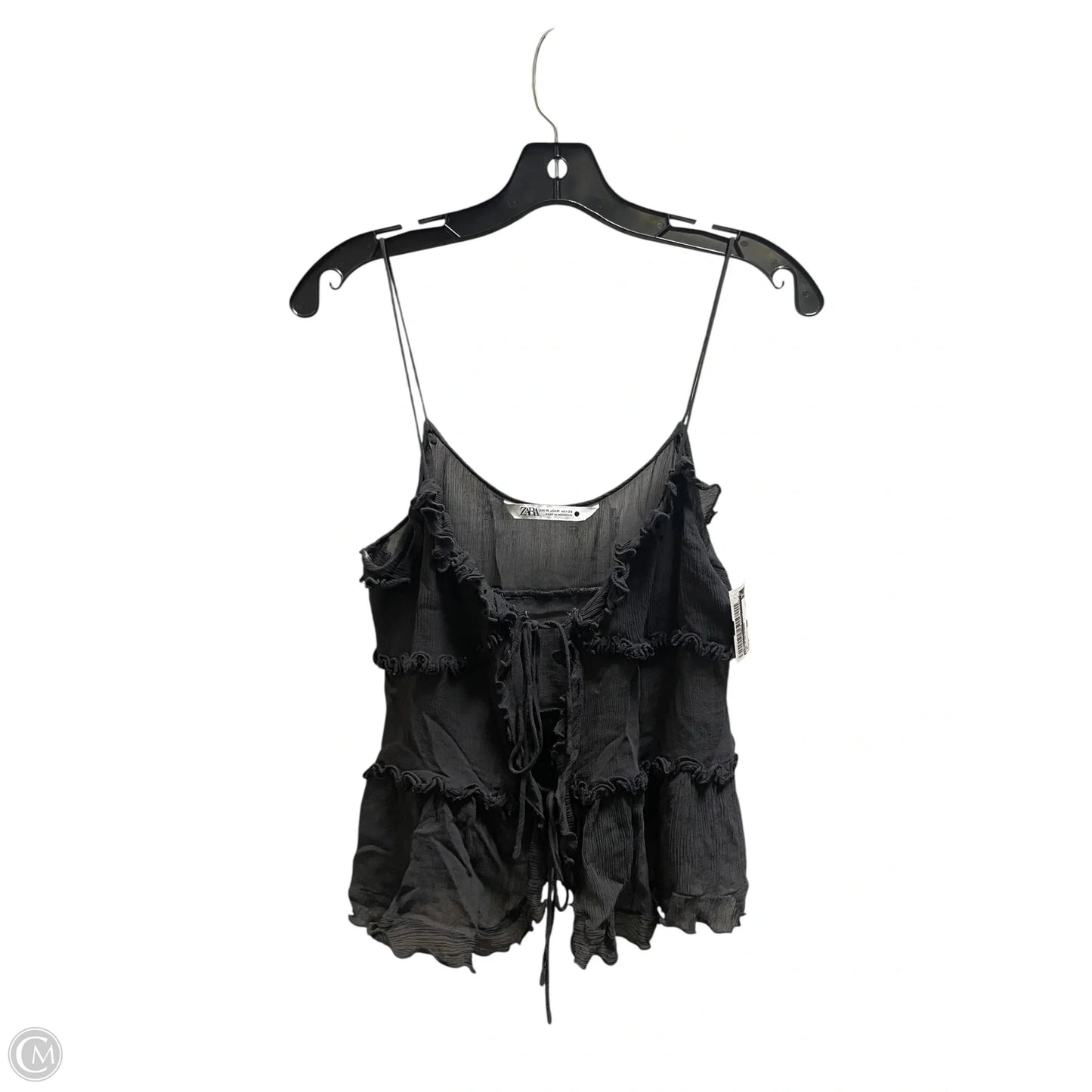 Top Sleeveless By Zara In Grey, Size: M