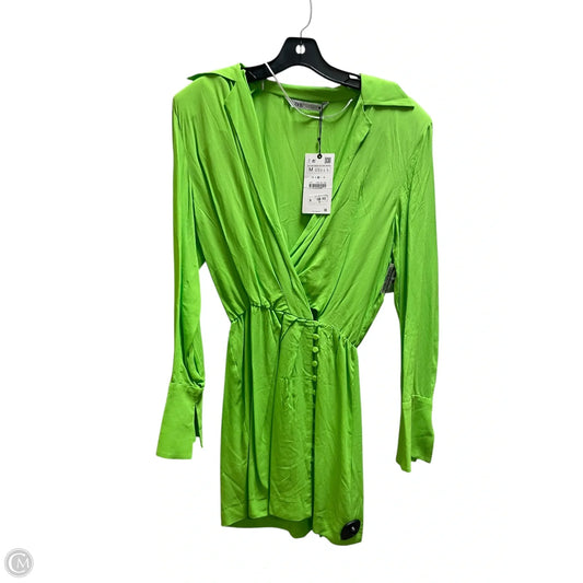 Dress Casual Short By Zara In Green, Size: M