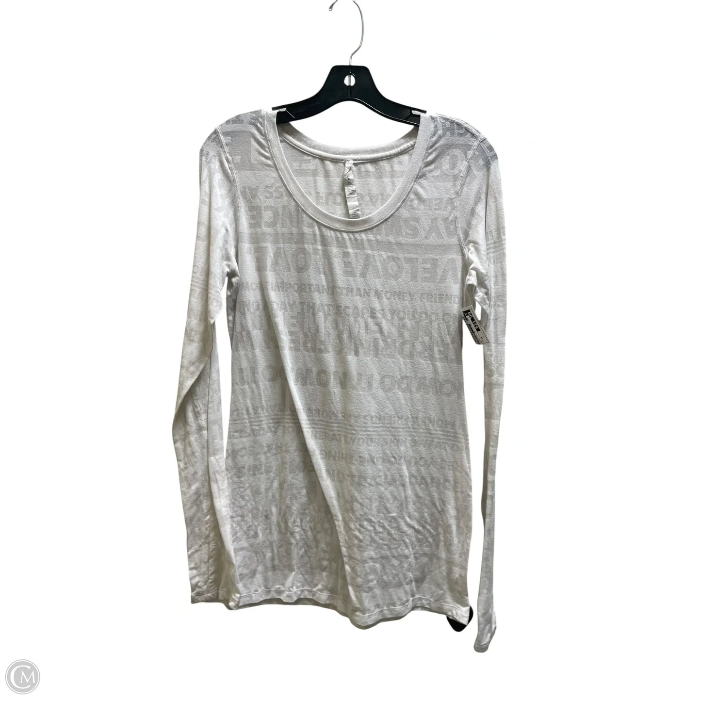 Athletic Top Long Sleeve Crewneck By Lululemon In White, Size: 10