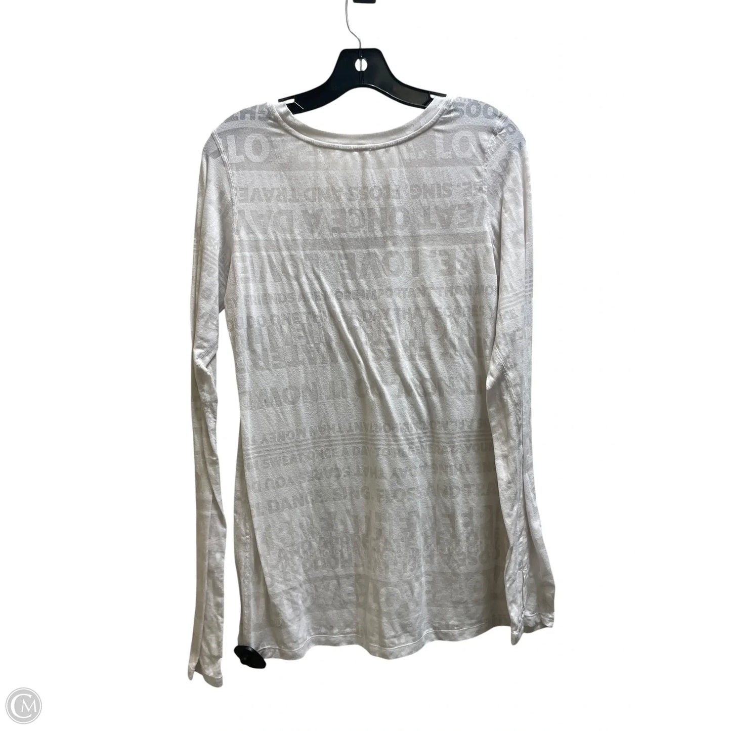 Athletic Top Long Sleeve Crewneck By Lululemon In White, Size: 10