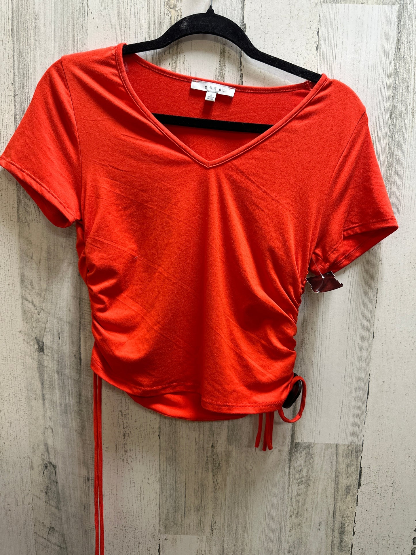 Red Top Short Sleeve Gaze, Size S