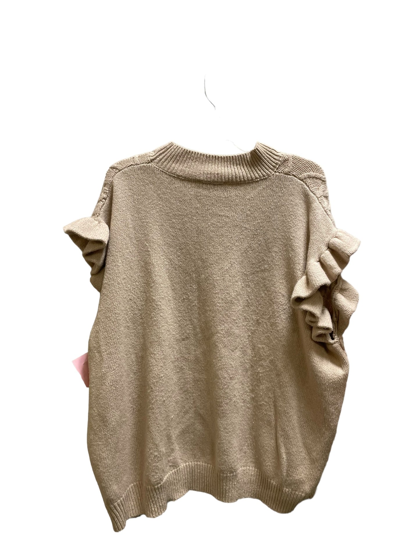 Sweater Short Sleeve By Gilli In Brown, Size: 2x