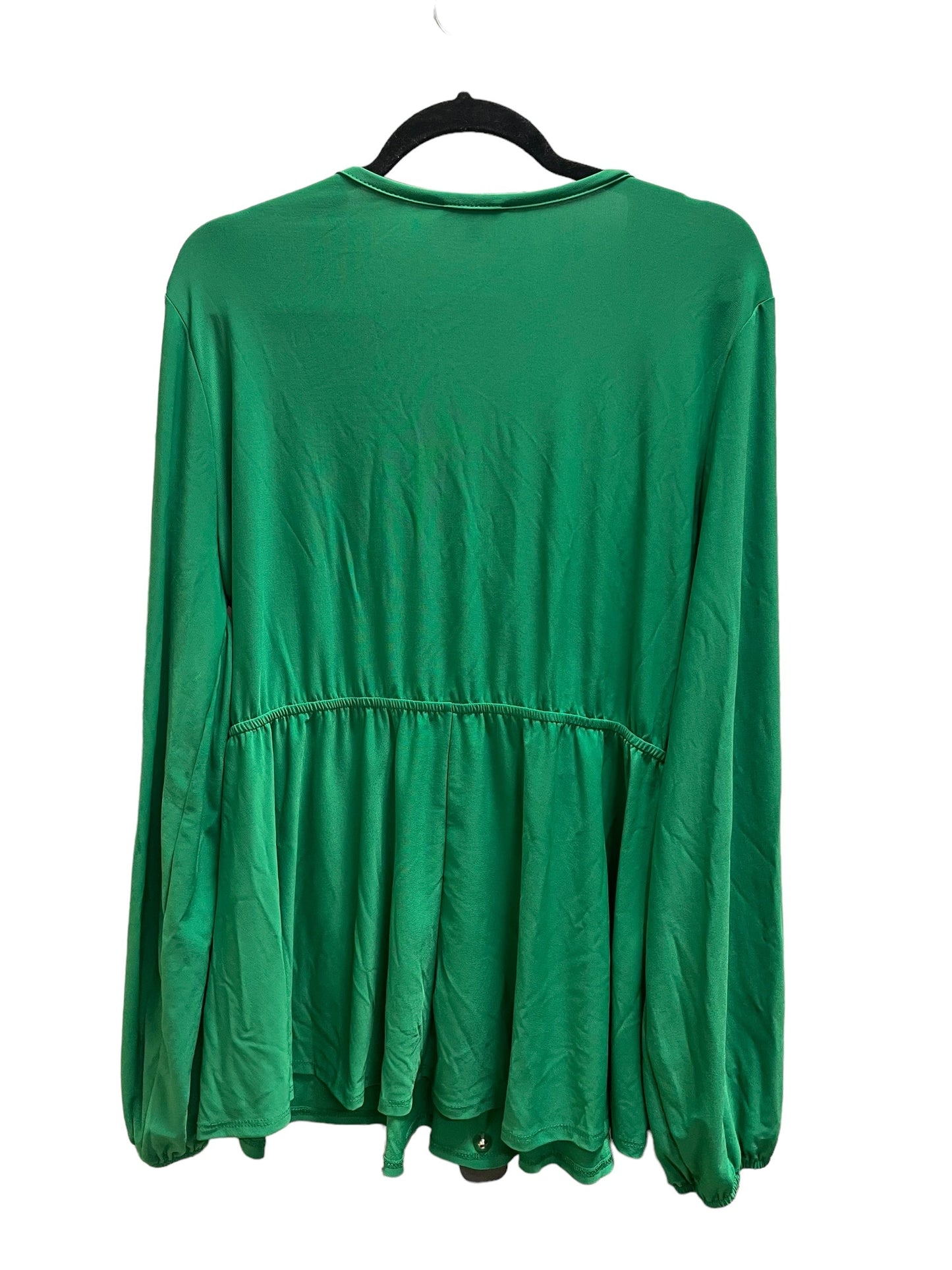 Top Long Sleeve By White Birch In Green, Size: 2x