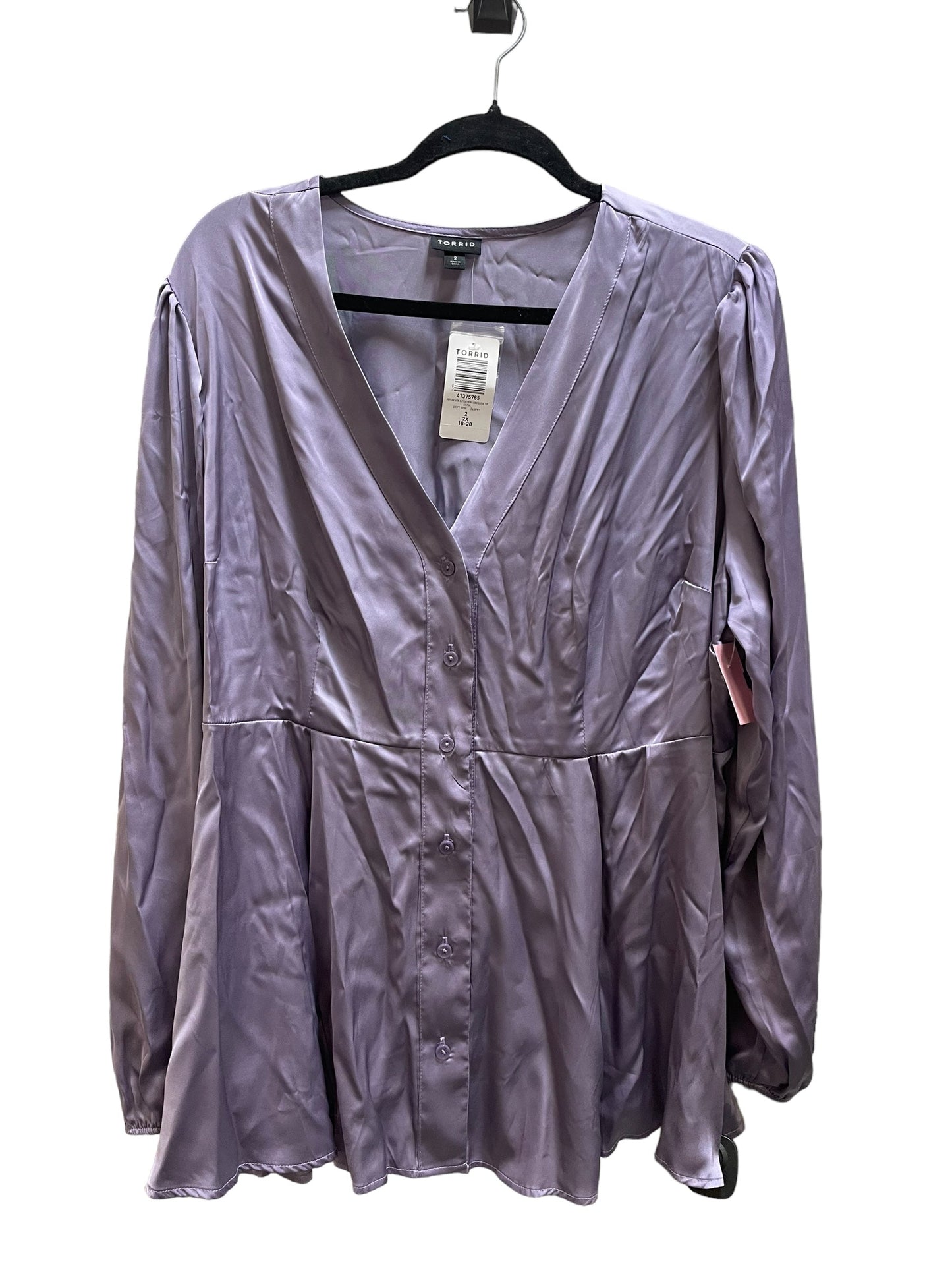 Top Long Sleeve By Torrid In Purple, Size: 2x