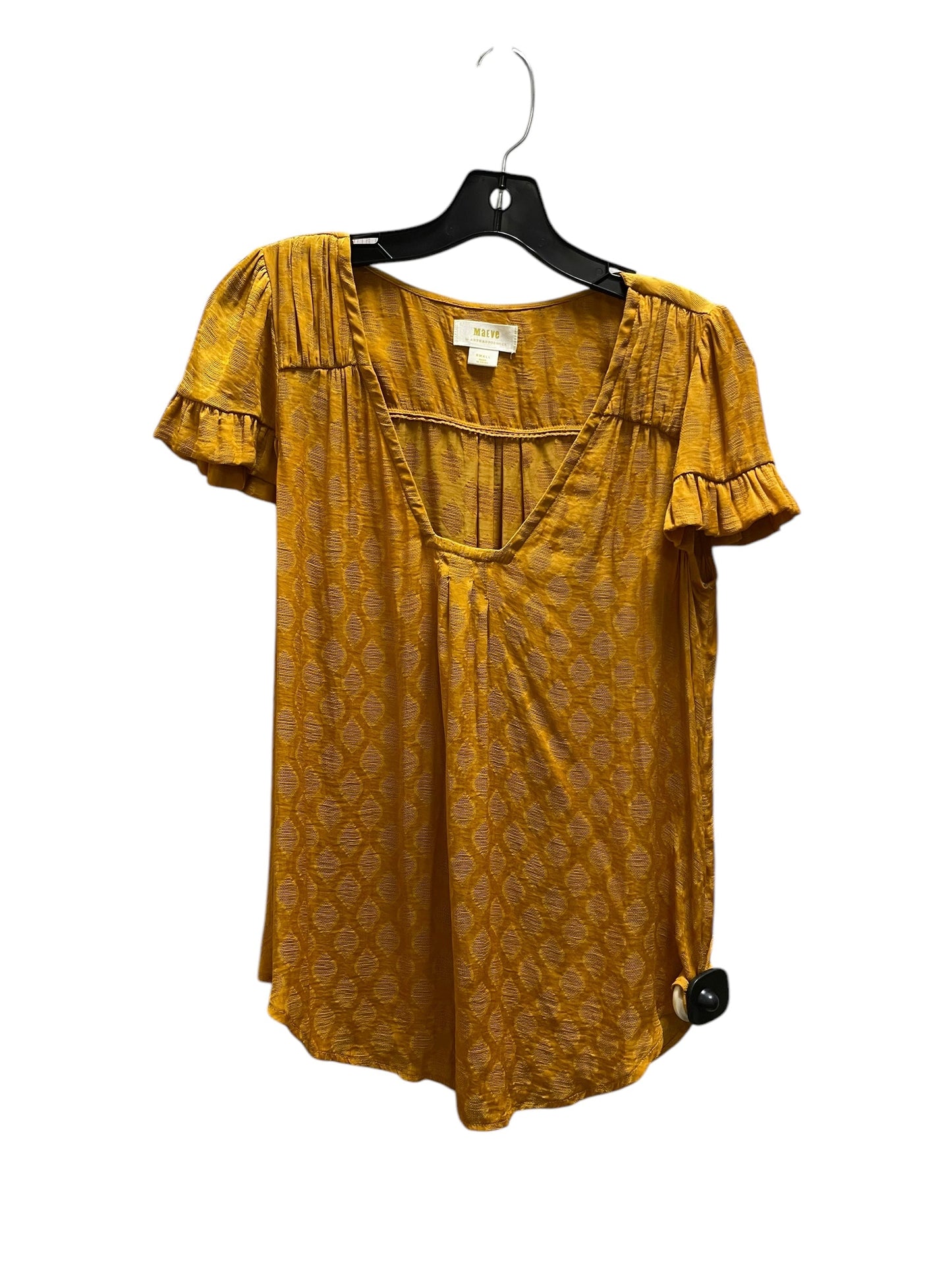 Top Short Sleeve By Maeve In Yellow, Size: S