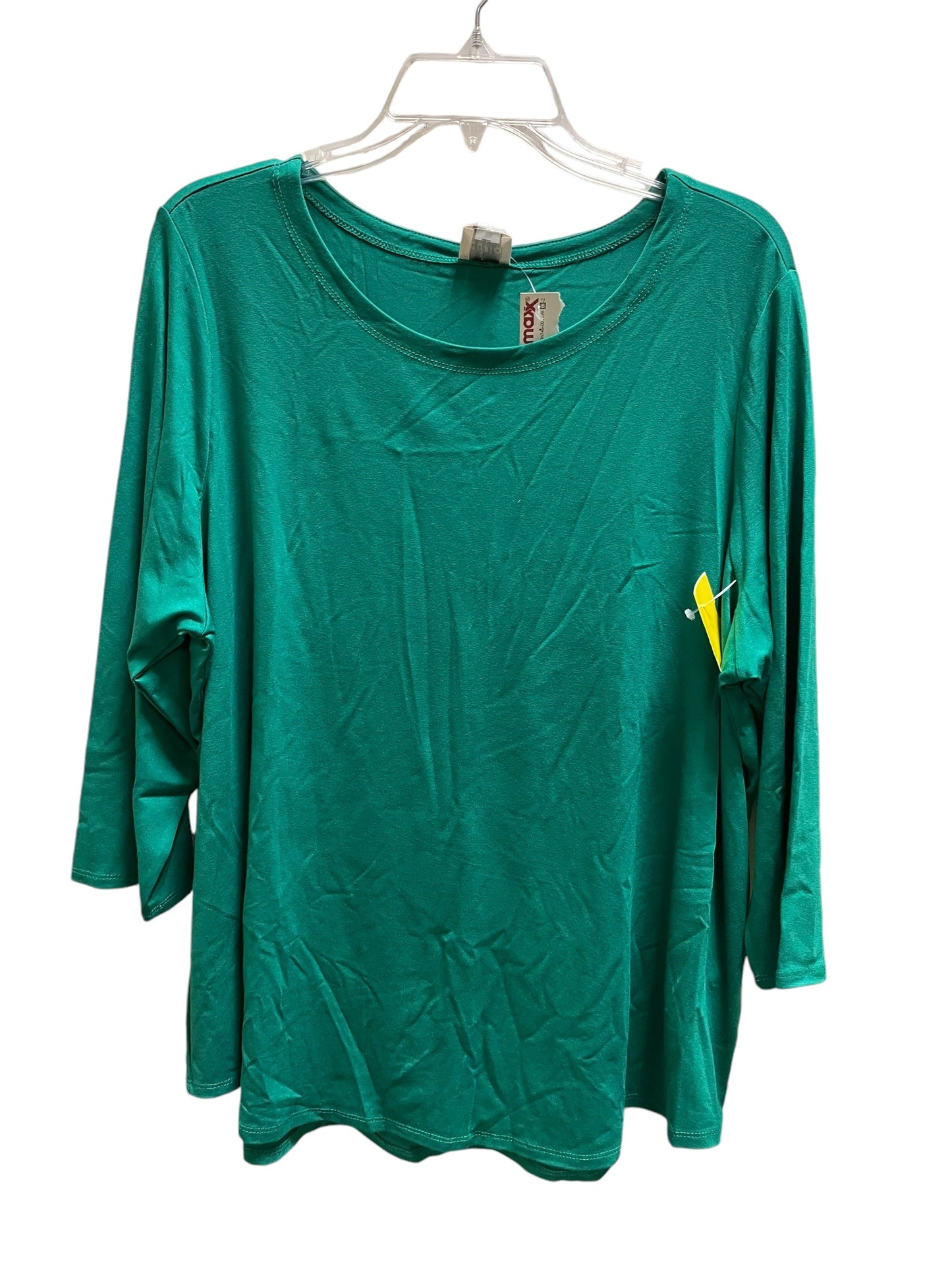 Top Long Sleeve Basic By Cupio In Green, Size: 1x