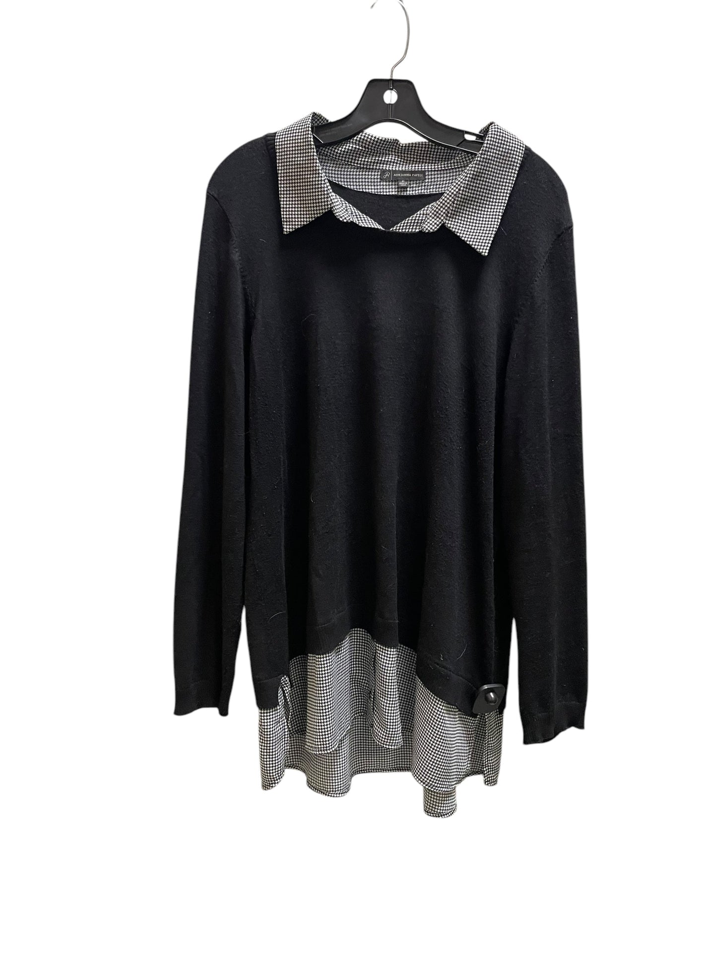 Top Long Sleeve By Adrianna Papell In Black, Size: 2x