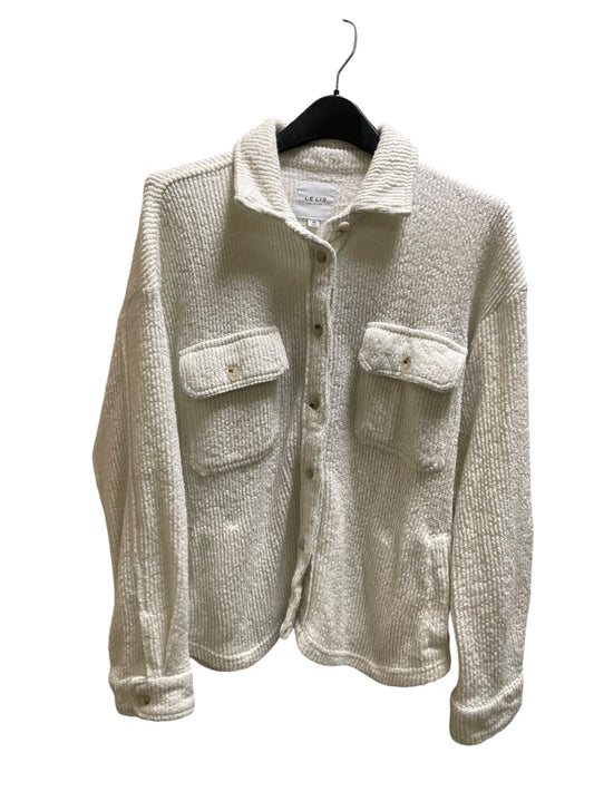 Jacket Faux Fur & Sherpa By Clothes Mentor In Cream, Size: M