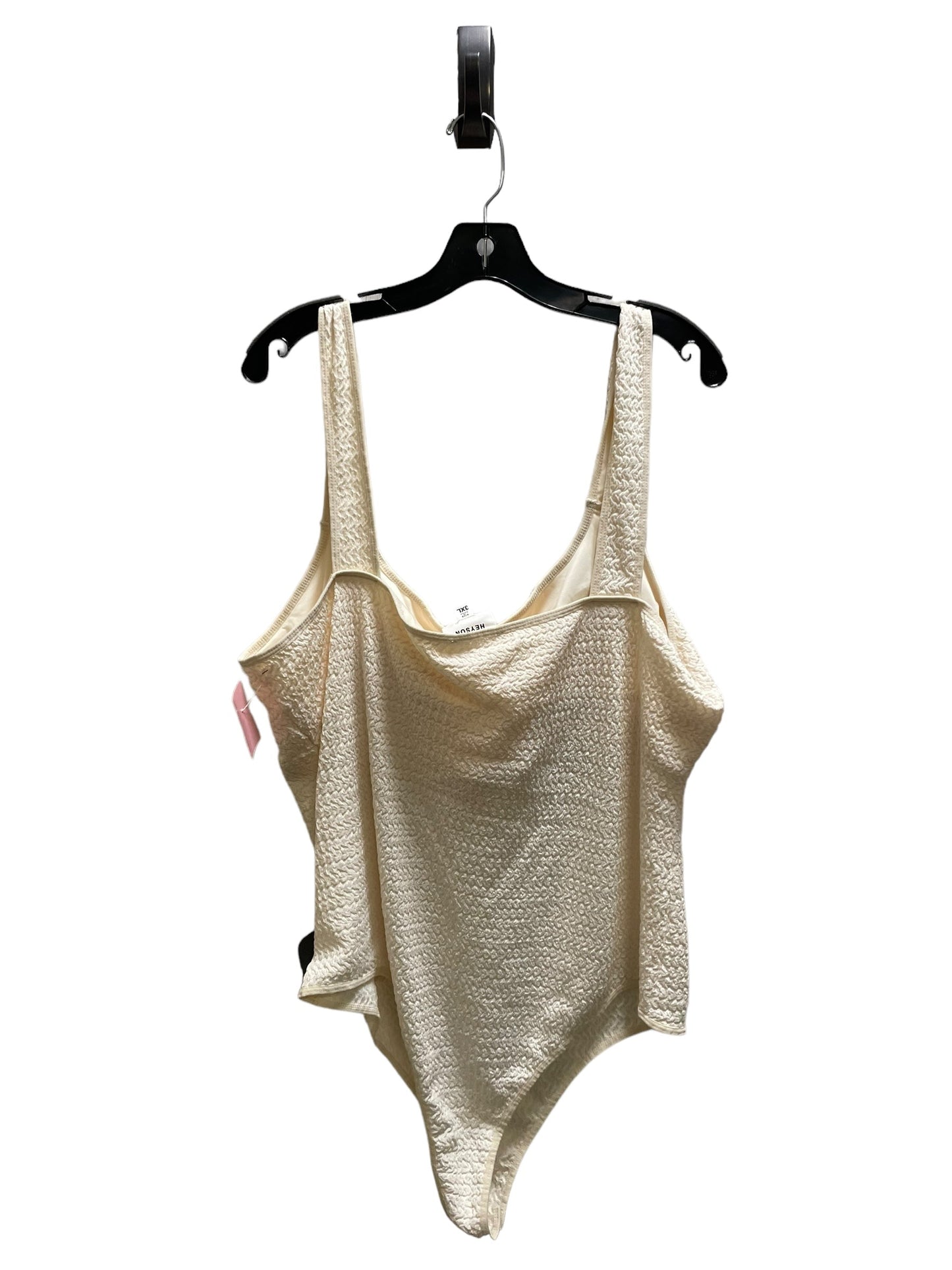 Bodysuit By Clothes Mentor In Cream, Size: 3x