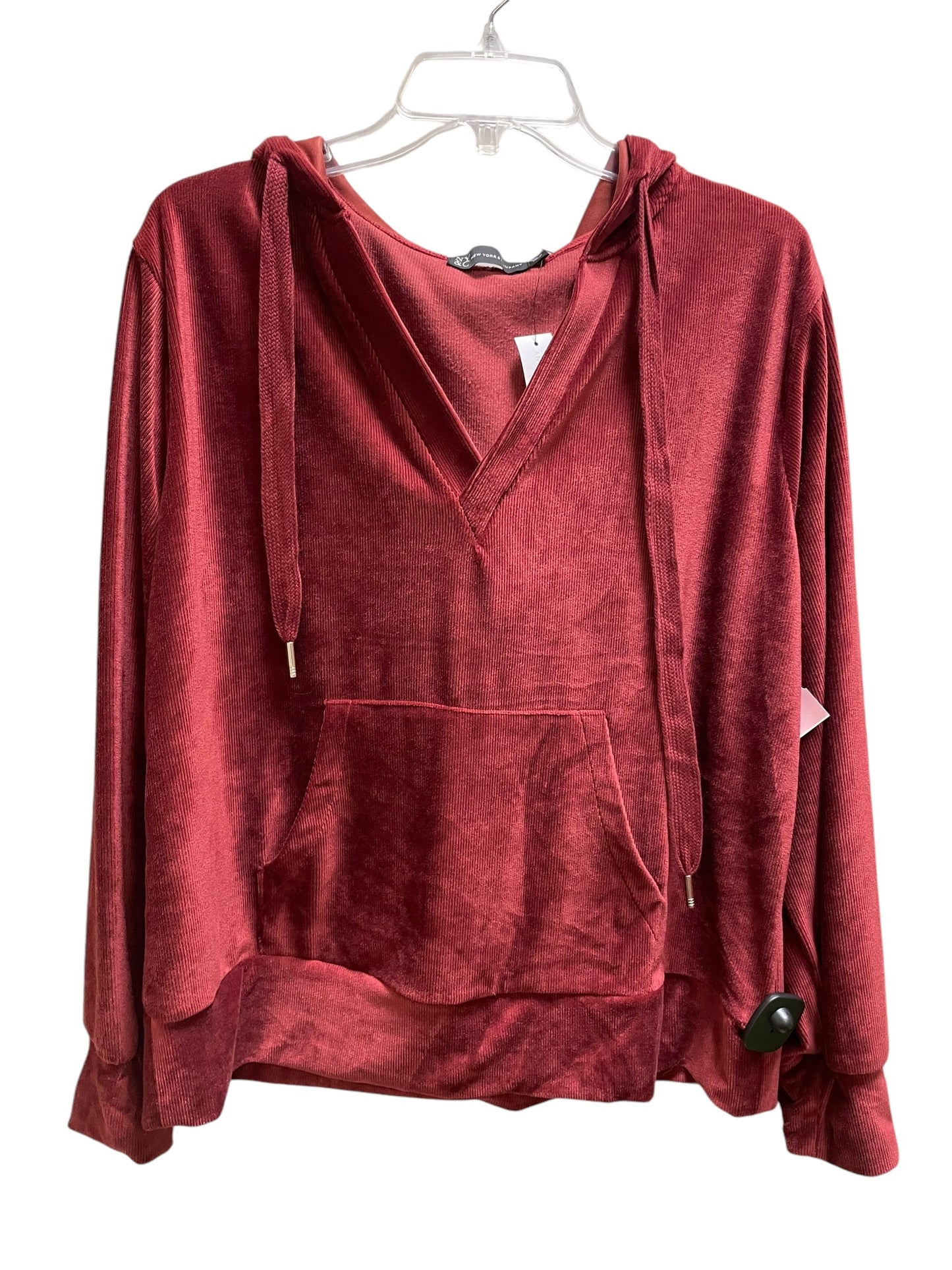 Sweatshirt Hoodie By New York And Co In Red, Size: L