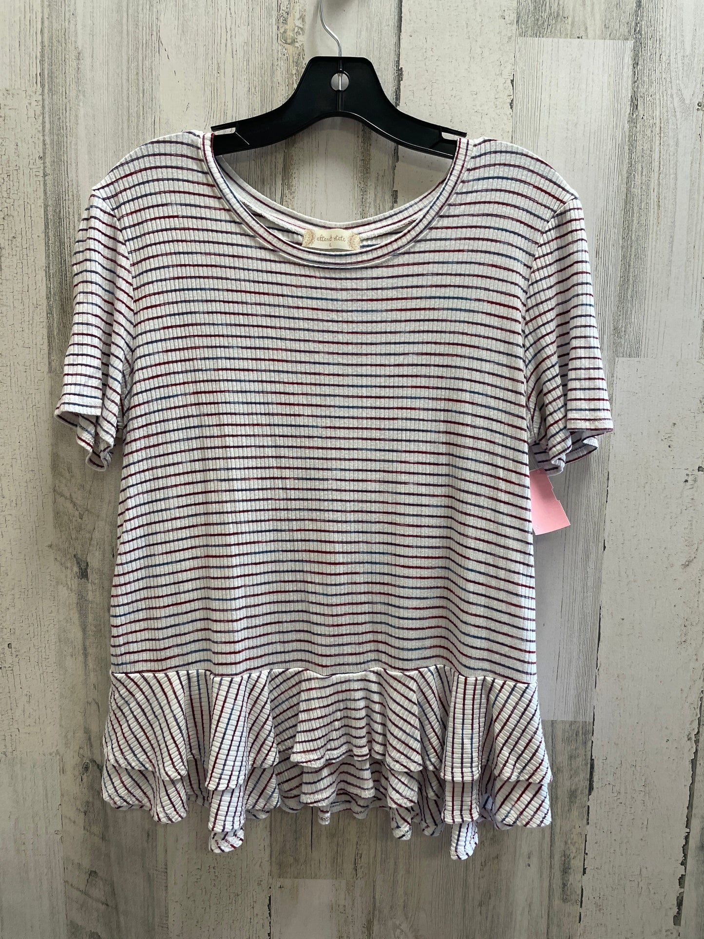 Top Short Sleeve By Altard State In Striped Pattern, Size: L