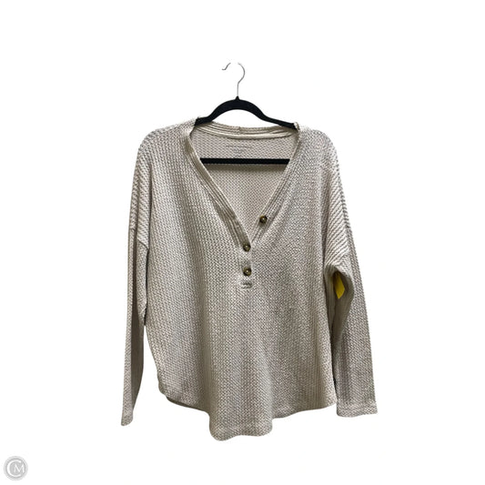 Top Long Sleeve By American Eagle In Cream, Size: M