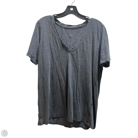 Athletic Top Short Sleeve By Lululemon In Grey, Size: 12