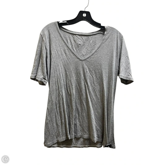 Athletic Top Short Sleeve By Lululemon In Grey, Size: 12
