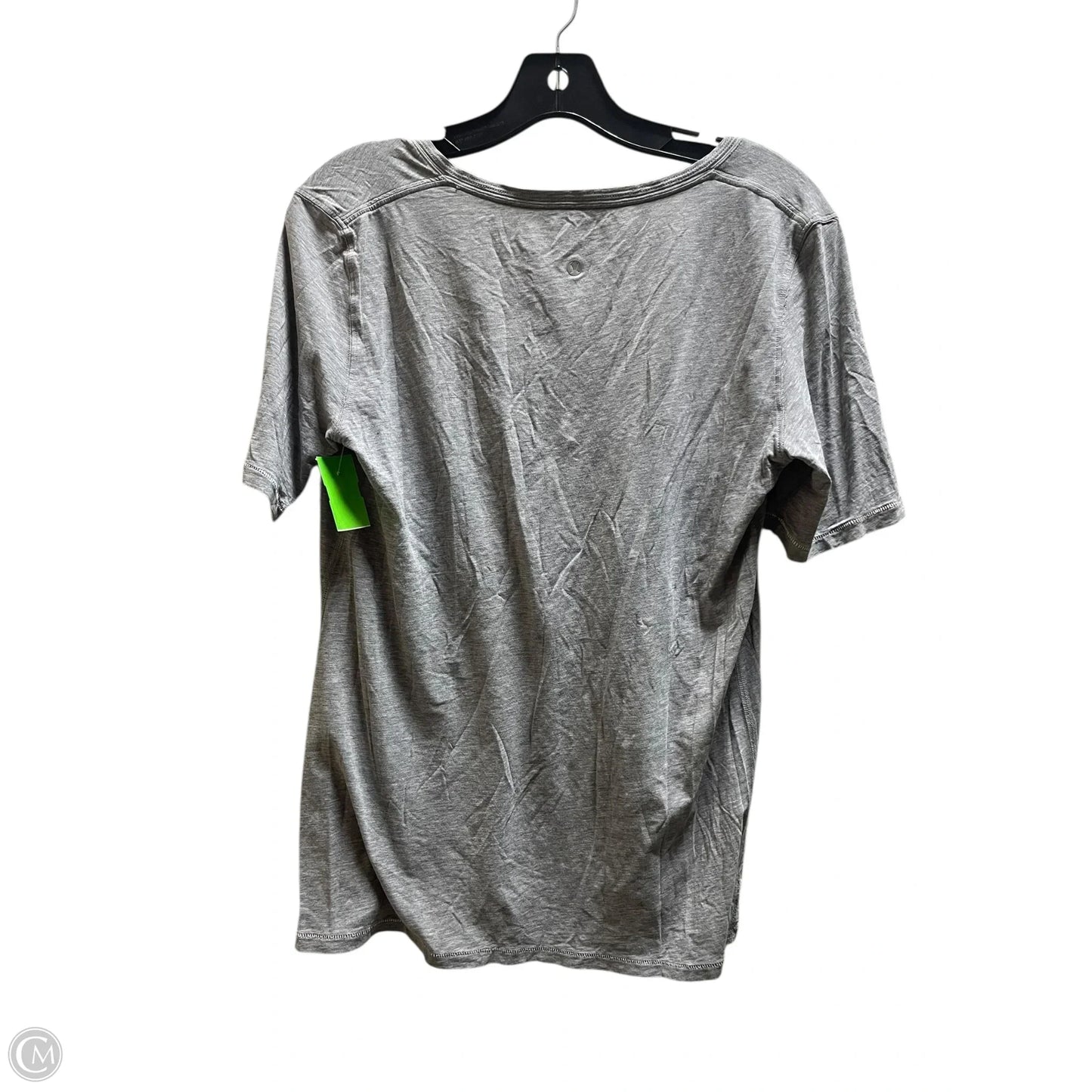 Athletic Top Short Sleeve By Lululemon In Grey, Size: 12