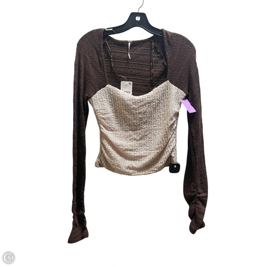 Top Long Sleeve By Free People In Brown, Size: M