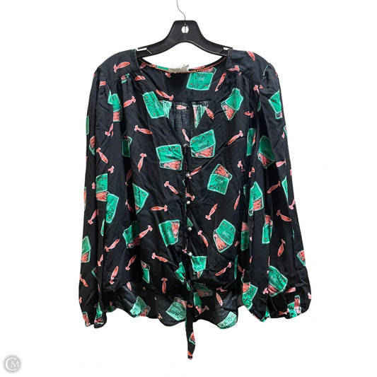Top Long Sleeve By Anthropologie In Black, Size: Xl