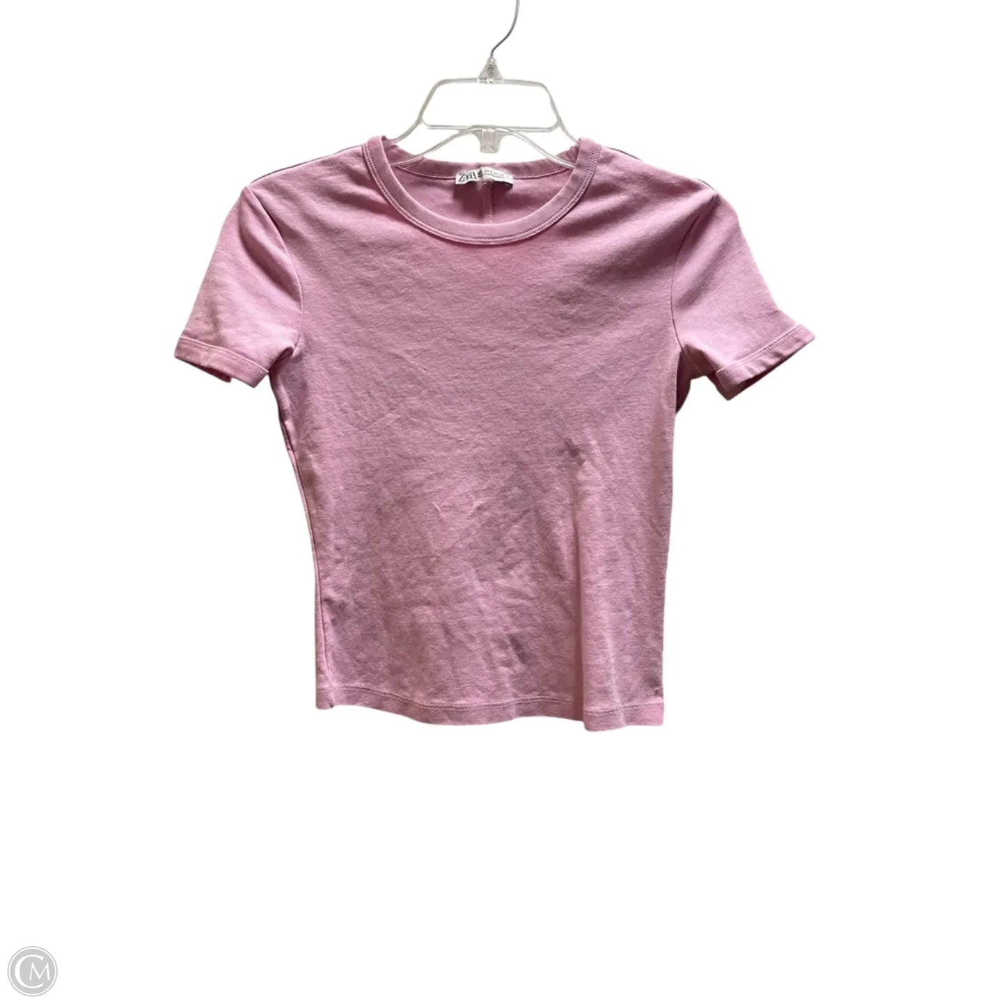Top Short Sleeve By Zara In Pink, Size: S