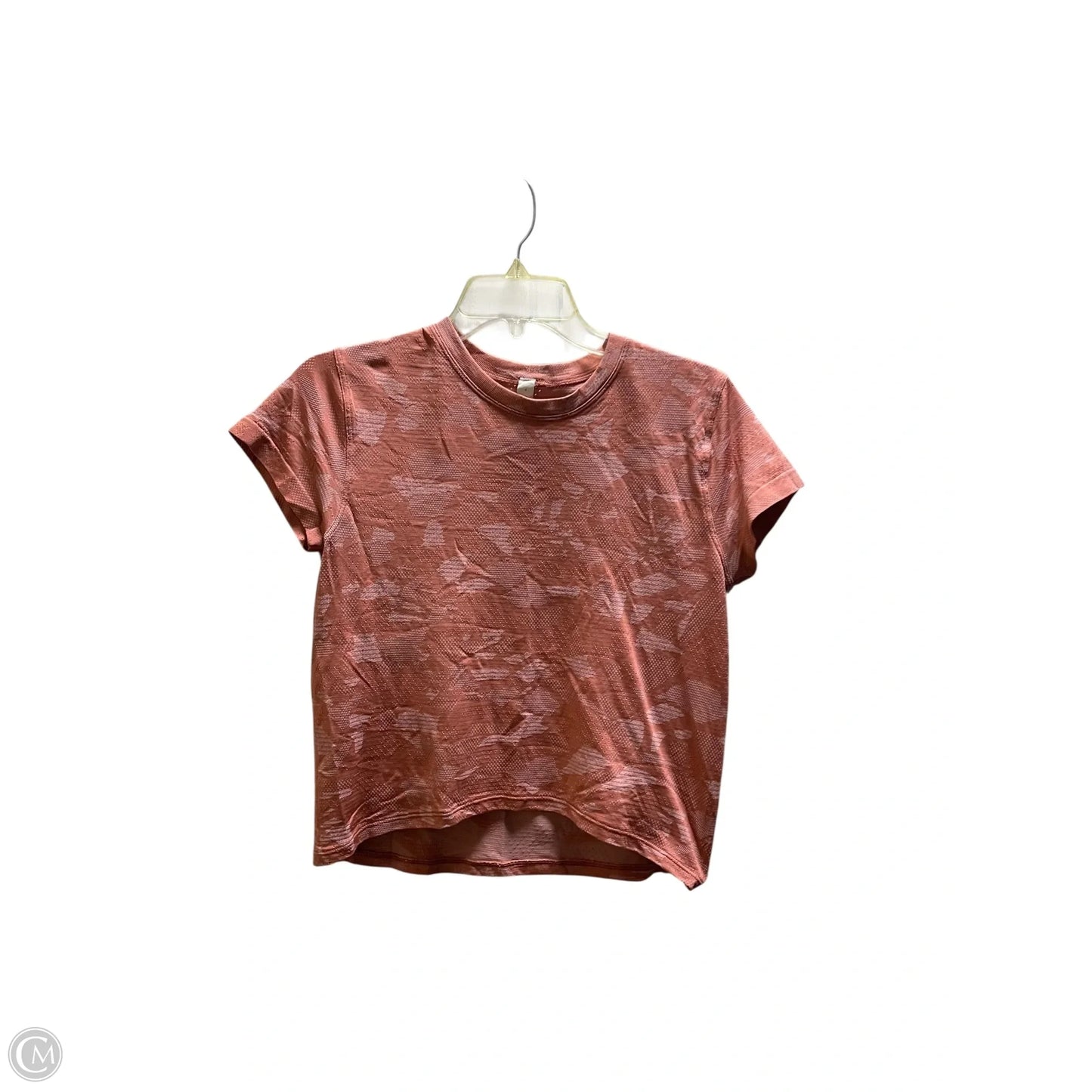 Athletic Top Short Sleeve By Lululemon In Pink, Size: 4