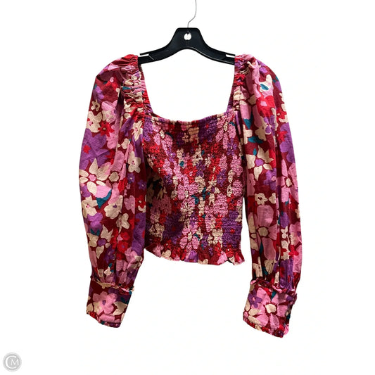 Top Long Sleeve By Free People In Floral Print, Size: Xs