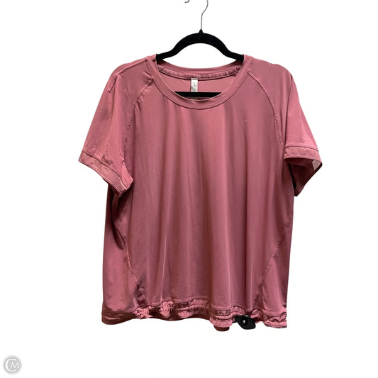 Athletic Top Short Sleeve By Lululemon In Pink, Size: 12