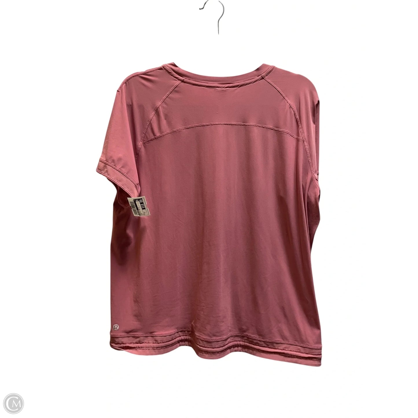 Athletic Top Short Sleeve By Lululemon In Pink, Size: 12
