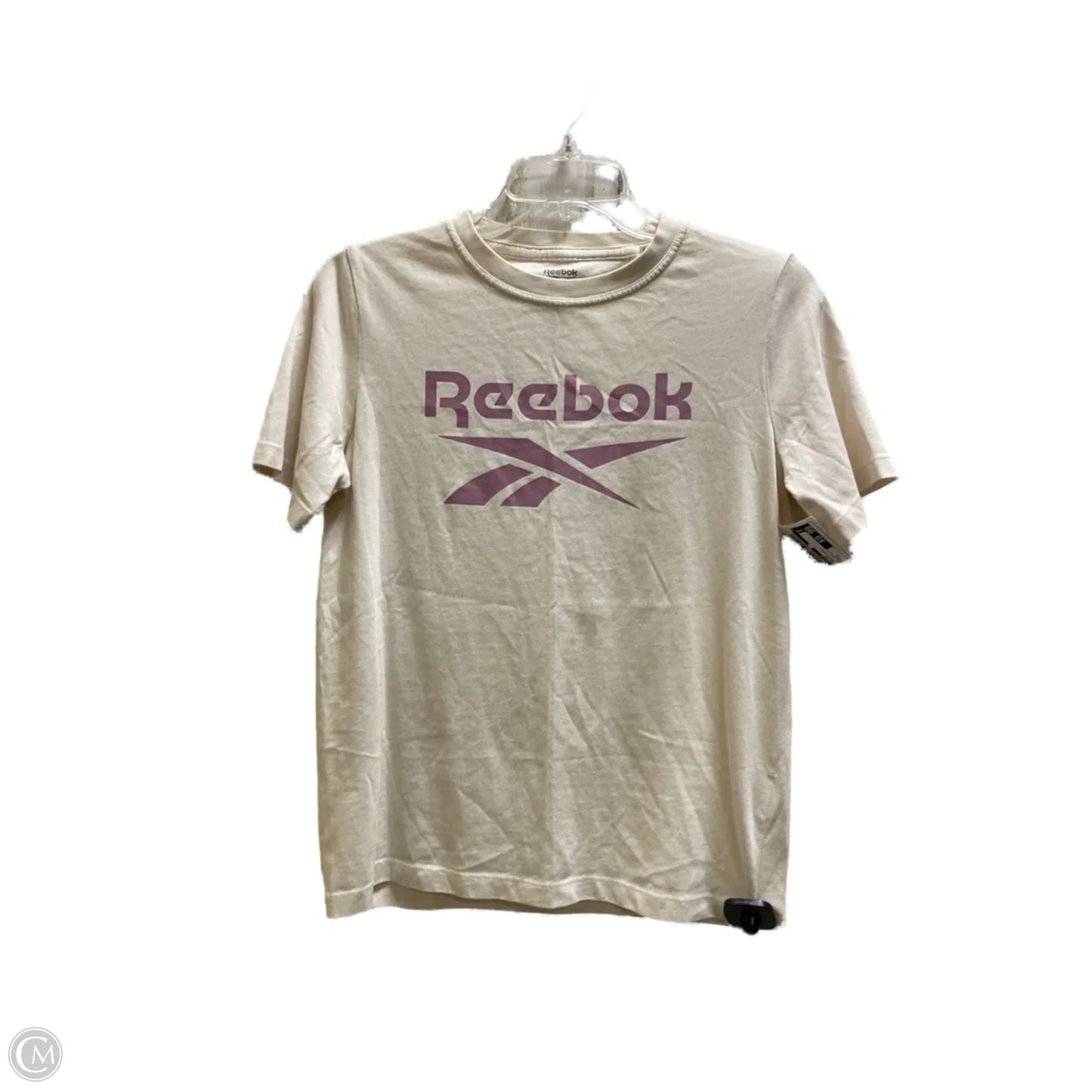 Top Short Sleeve By Reebok In Cream & Purple, Size: S