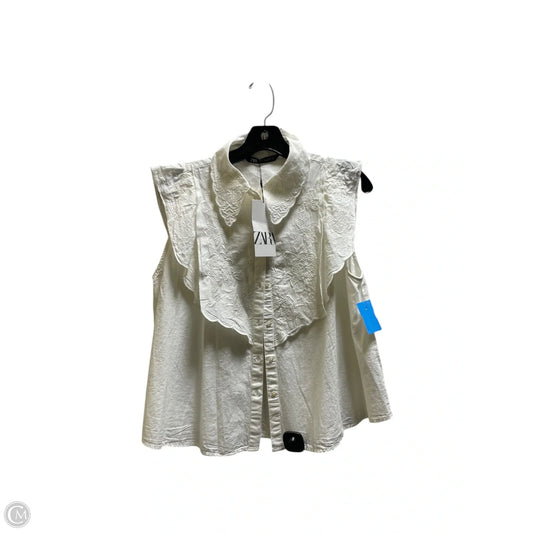 Top Short Sleeve By Zara In White, Size: S