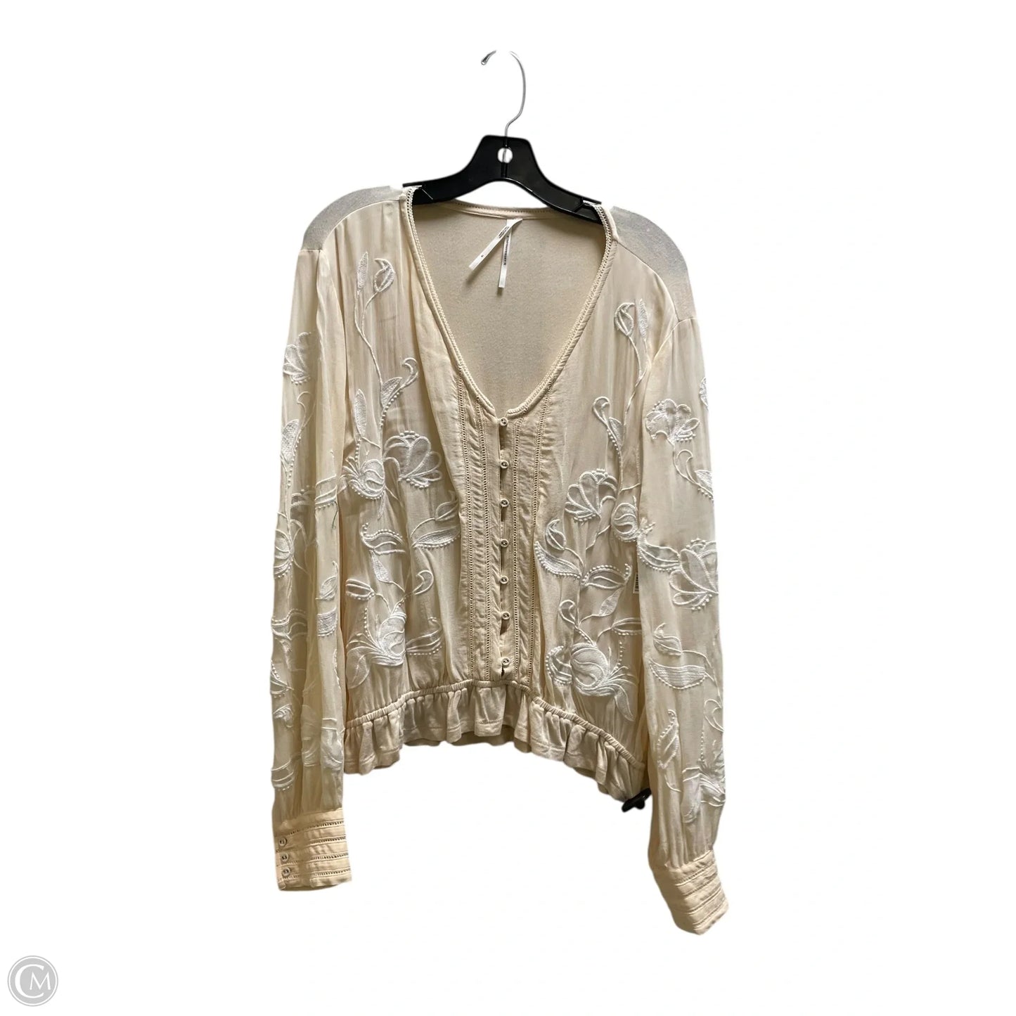 Top Long Sleeve By Anthropologie In Beige, Size: Xl