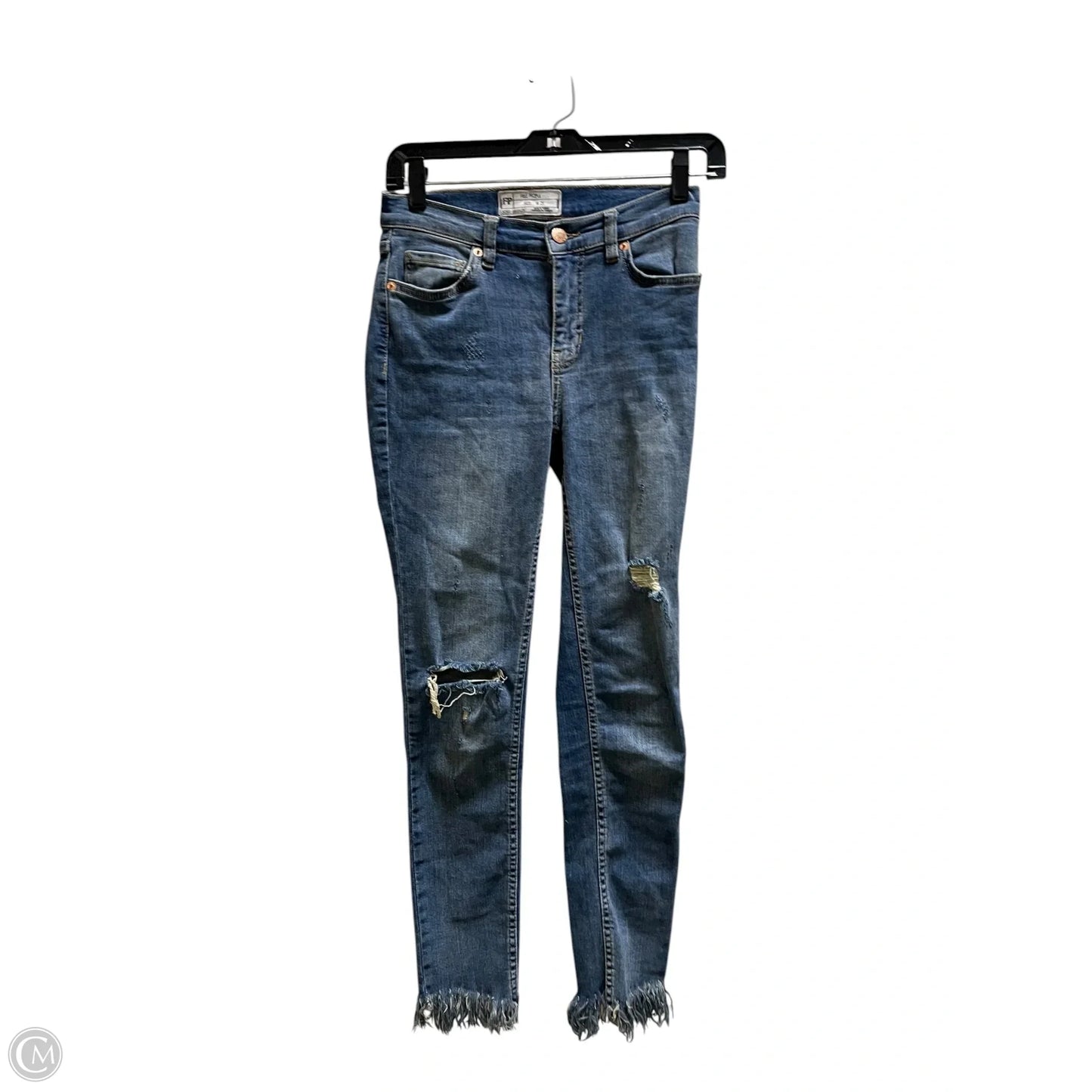 Jeans Straight By Free People In Blue Denim, Size: 0
