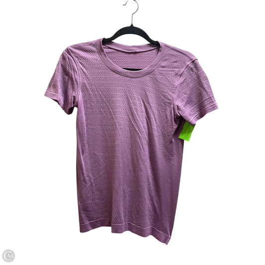 Athletic Top Short Sleeve By Lululemon In Purple, Size: 4